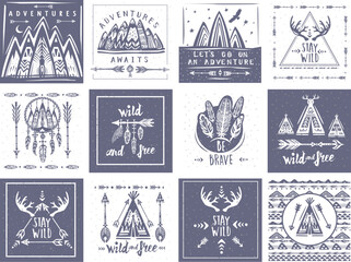 Collection of card templates on the theme of travel and adventure © Viktoriia Protsak