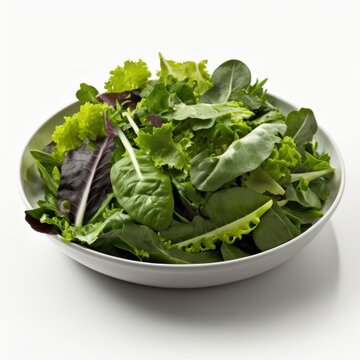 Crispy Lettuce: A Fresh and Healthy Salad Ingredient on a White Background, GENERATIVE AI