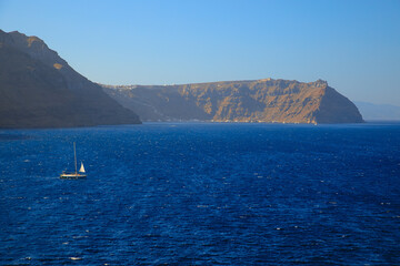Fototapeta na wymiar Typical coast of Santorini Island.