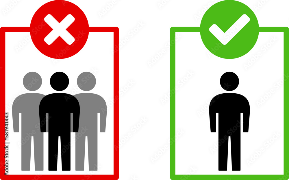 Poster one person at a time maintain social distancing and keep your distance while using the elevator icon