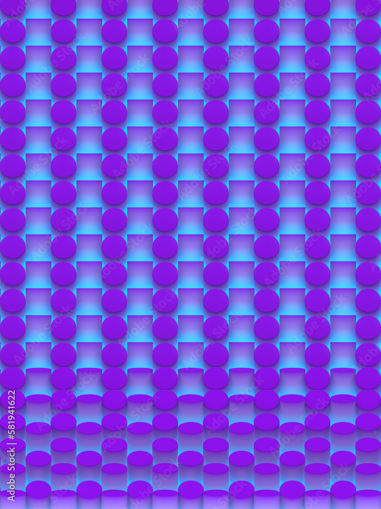 Aufkleber Cylinder texture with a trendy neon colored gradient. Modern abstract background. 3d rendering digital illustration