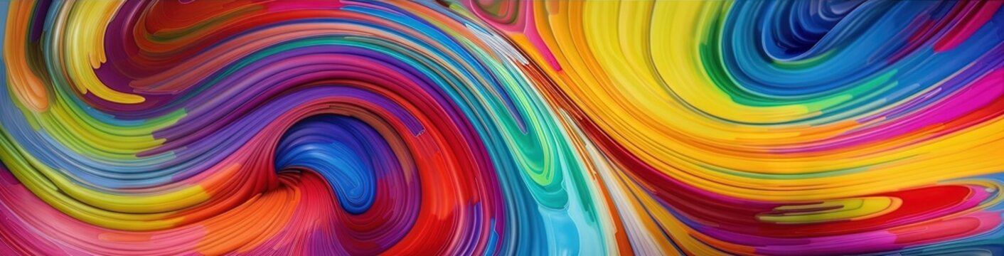 Colorful Rainbow Paint Swirls