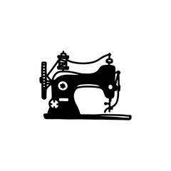sewing machine doodle illustration vector