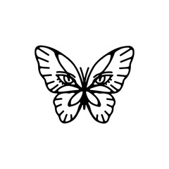 vector illustration of a butterfly with eyes concept