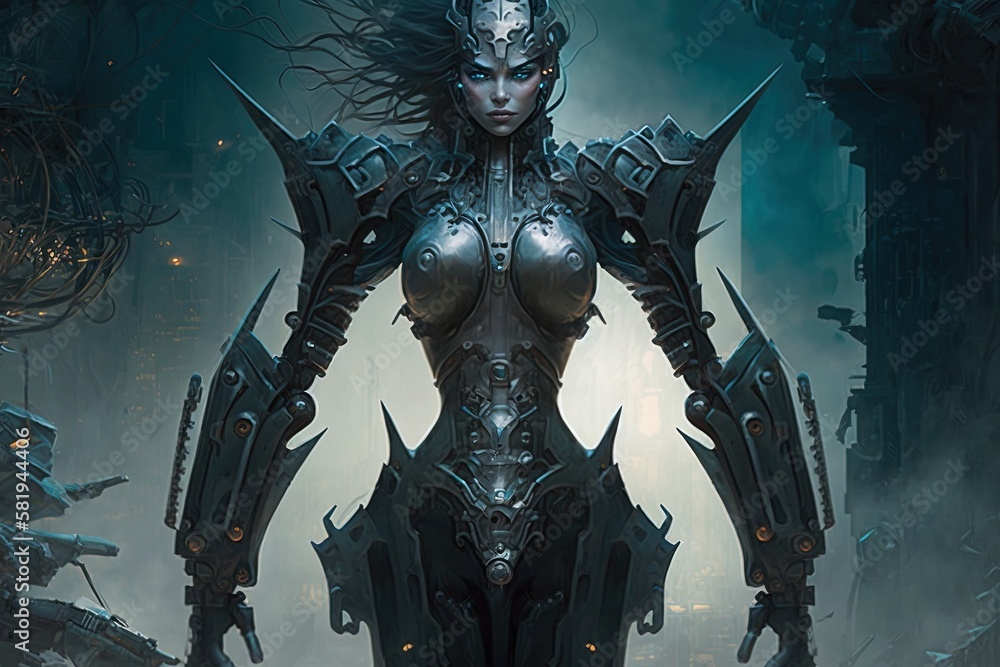 Poster machine and mayhem: where the realms of fantasy and cyborg collide generative ai