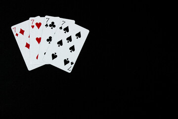 poker of seven in black background