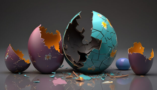 Zerbrochene Ostereier (Generative AI) 