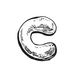 sketch vector illustration of travel round pillow, art, isolated, white bed