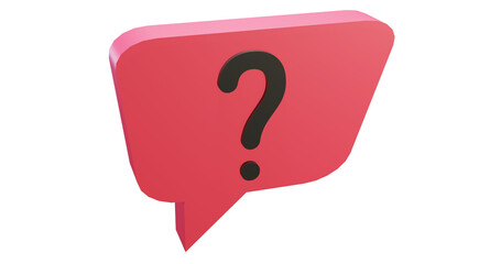 Png 3d render bubble chat with red color and question mark