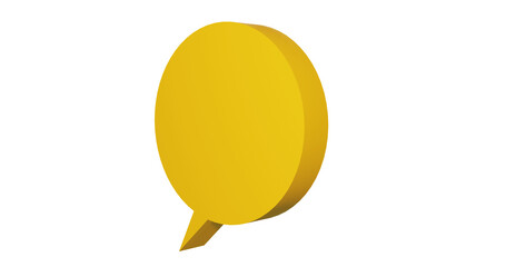 Png 3d render bubble chat with yellow color 
