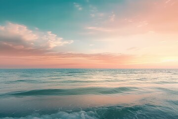 Vertical ratio size of sunset background. sky with soft and blur pastel colored clouds. gradient cloud on the beach resort. nature. sunrise. peaceful morning. Instagram toned style. Generative AI