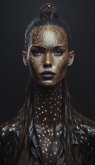 portrait of a beautiful woman, a giraffe girl with an interesting hairstyle. fantastic image of a fairy tale heroine.  Created using generative artificial intelligence .