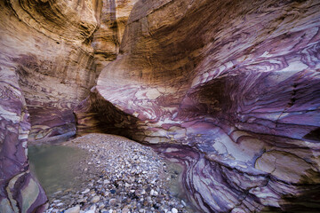 Rock gorge cut by water, Dana Biosphere Reserve, Jordan