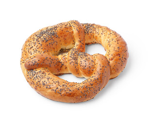 Tasty pretzel isolated on white background
