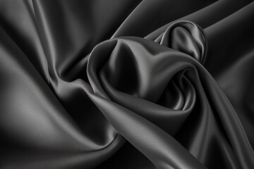Naklejka na ściany i meble A black silk fabric with a soft silky finish ai generated artwork
