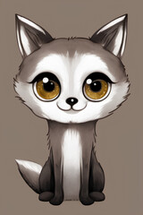 Obraz premium Portrait of a red fox. Postcard. generative AI