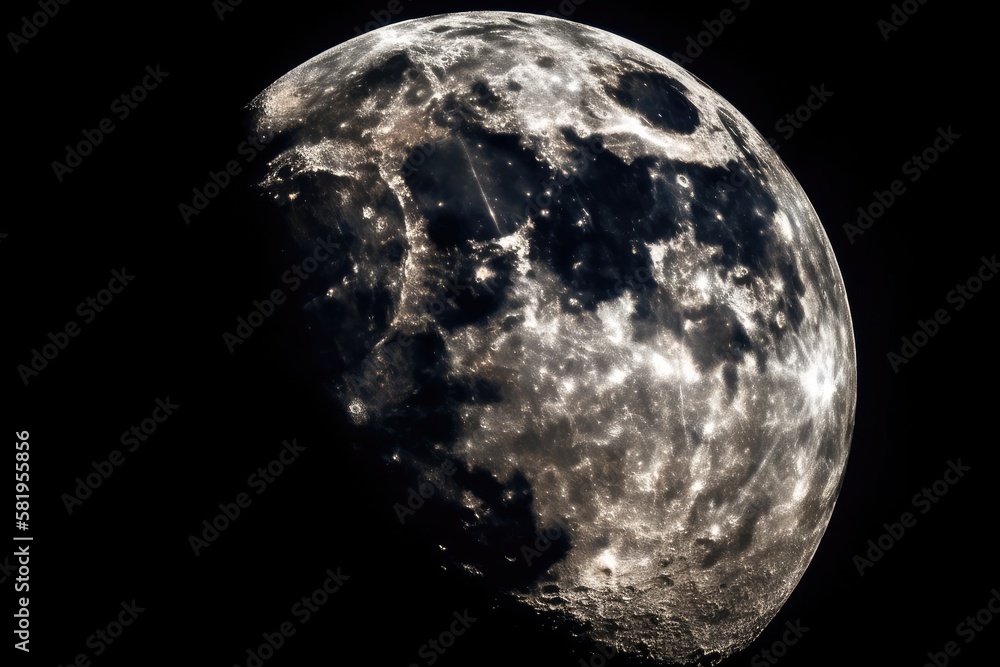 Aufkleber the moon's outer side. the moon's reverse side. generative ai