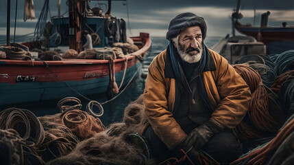 Fisherman's Life in Paros island - Generated by Generative AI