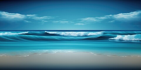 calm blue background with gentle waves promoting relaxation and tranquility, concept of Serene atmosphere and soothing vibes, created with Generative AI technology