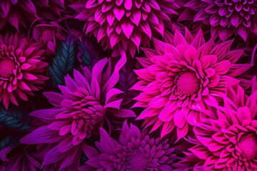 Modern floral organic pattern background viva magenta. floral backgrounds. summer texture design.