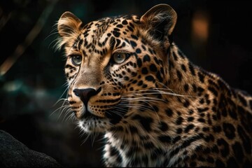 Fototapeta na wymiar picture of a leopard. animals from the jungle. Generative AI