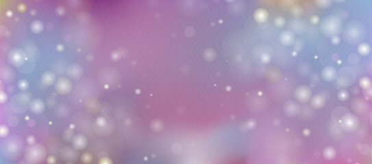 Easter soft colors bokeh. Abstract fairy meadow illustration. Glowing techno abstract colorful background. Stock vector Illustration banner site blur variegated pink, blue, purple, violet