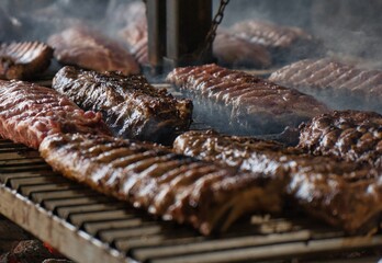 Barbacoa, carne a la parrilla, carne a la brasa, costilla.