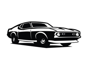 Premium ford mustang mach 1 car vector side illustration isolated. Best for automotive related industries - obrazy, fototapety, plakaty