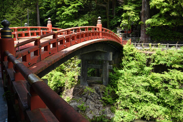 The sacred Red bridge in Japan