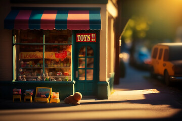 neighborhood toy store illustration