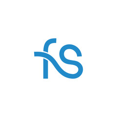 Obraz premium letter fs curves blue logo vector