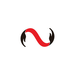 Obraz na płótnie Canvas curves hand care charity symbol icon vector