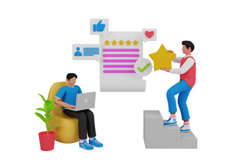 3d Startup. icon isolated on white background. 3d rendering illustration