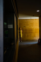 person in the corridor