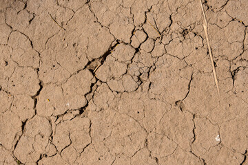 Wall texture soil dry crack pattern of drought lack of water of nature brown old broken background.
