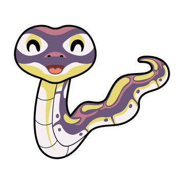 Cute banana pastel ball python cartoon