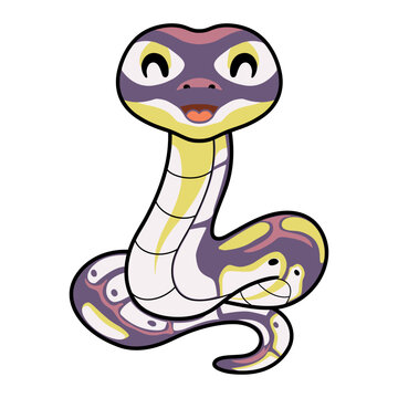 Cute banana pastel ball python cartoon
