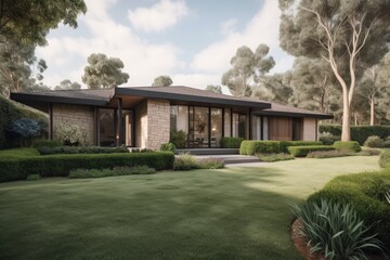 Illustration of a modern house - Created with generative AI
