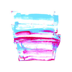 Pink, rose, purple, magenta, turquoise, navy blue watercolor texture hand paint on white background. Ink dry brush strokes, stains, spots, splashes. Oil marble vector backdrop on canvas. Fluid art.