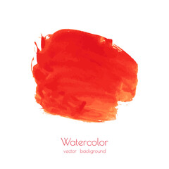 Vector bloody red, orange watercolor texture background with dry brush stains, strokes, spots isolated on white. Abstract artistic frame, place for text or logo. Acrylic hand painted gradient backdrop