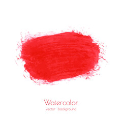 Vector bloody red, rose watercolor texture background with dry brush stains, strokes, spots isolated on white. Abstract artistic frame, place for text or logo. Acrylic hand painted gradient backdrop.