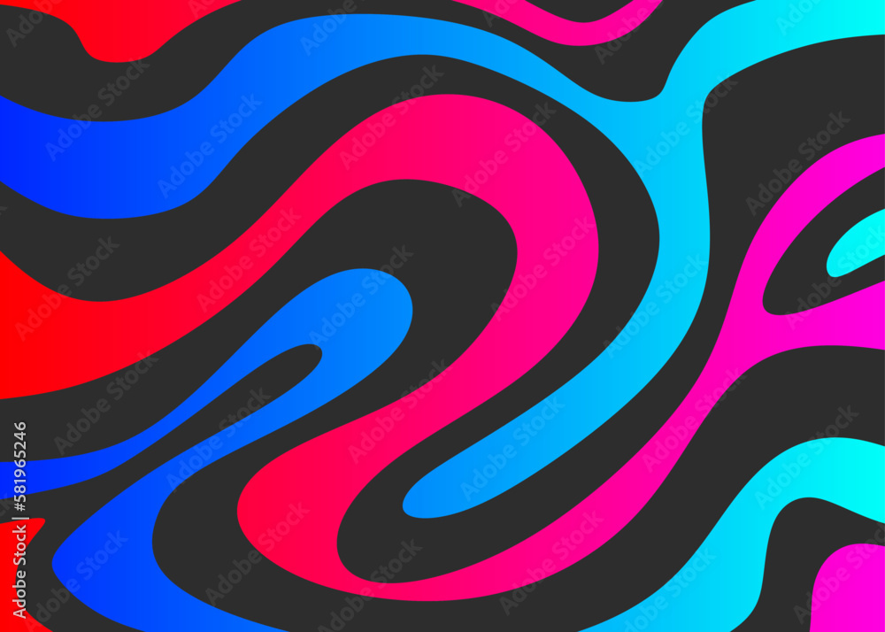 Poster abstract background with gradient color wavy line pattern