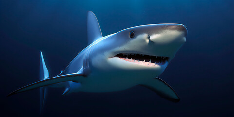 Fototapeta premium shark in the sea. Generative AI