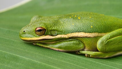 frog on a leaf
