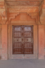 Wooden door of Lower Haramsara at historical place in Uttar Pradesh India