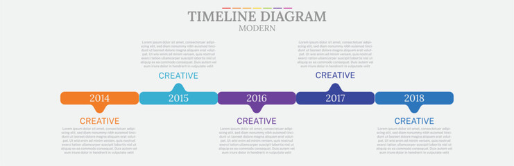 info graphics your business template, 5 years time line diagram modern version, presentation info graphics.