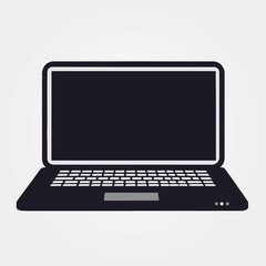 notebook laptop with open codes on screen, vector illustration