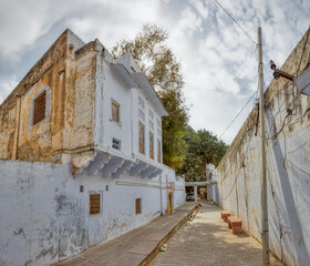 Pushkar peacefull narrow street in Rajasthan India