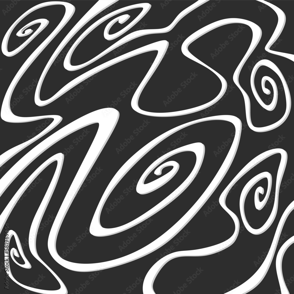 Poster abstract background with cute curly line pattern