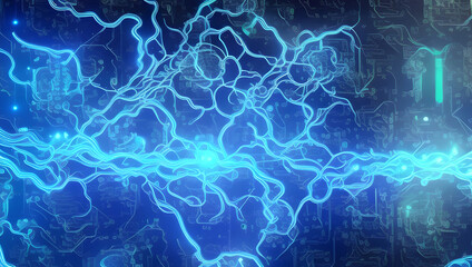 Fototapeta na wymiar Sci-Fi Abstract Electrical Filaments Fibers Lines Background Wallpapers Generative AI illustration